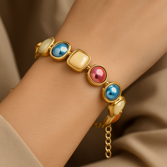Multicolor Charm Bracelet – Artificial Gold Plated | Octra Store